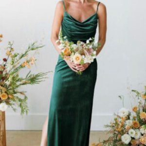 MAXI DRESS: Emerald Velvet Dress